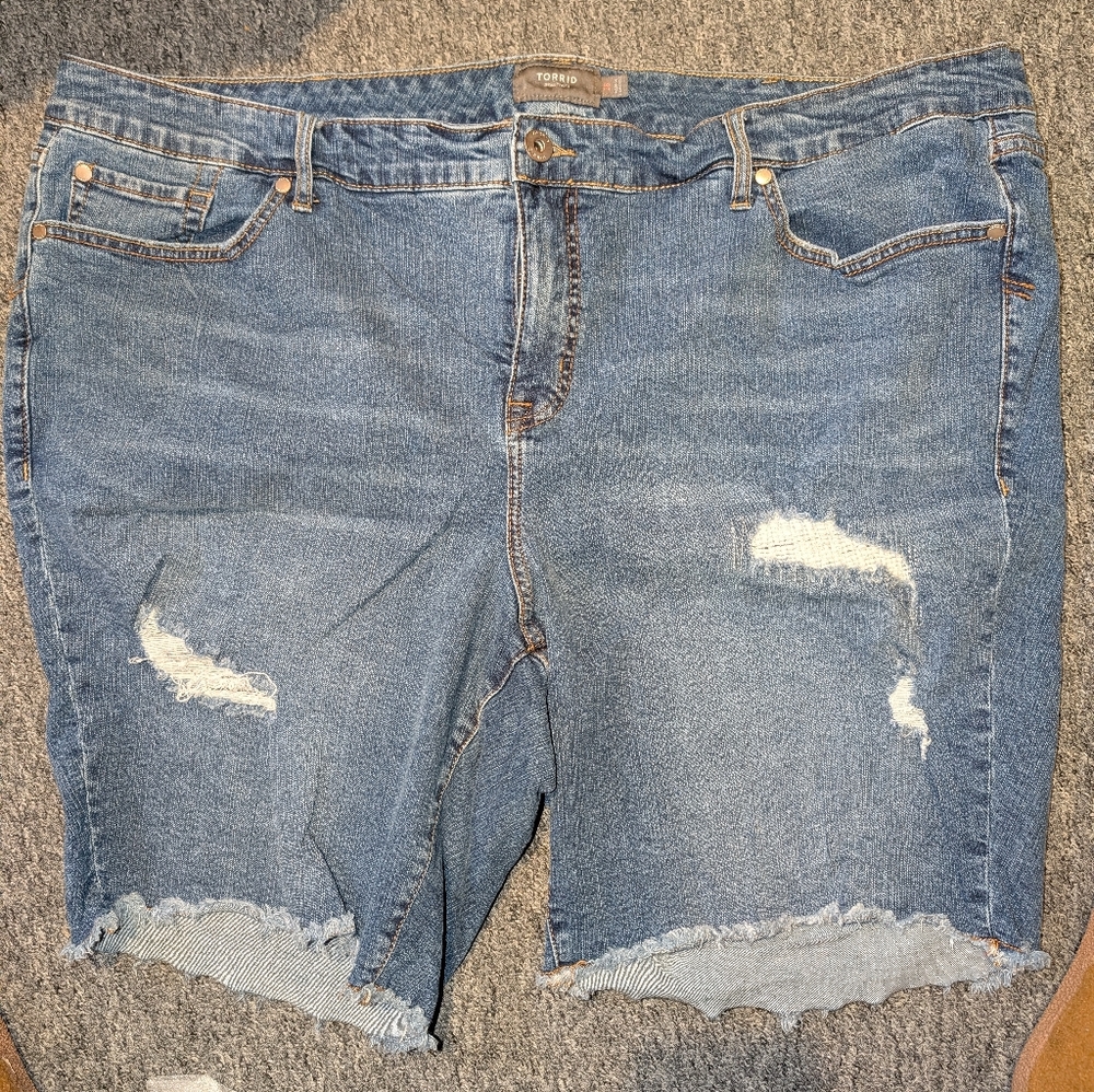 Torrid Distressed Denim Shorts